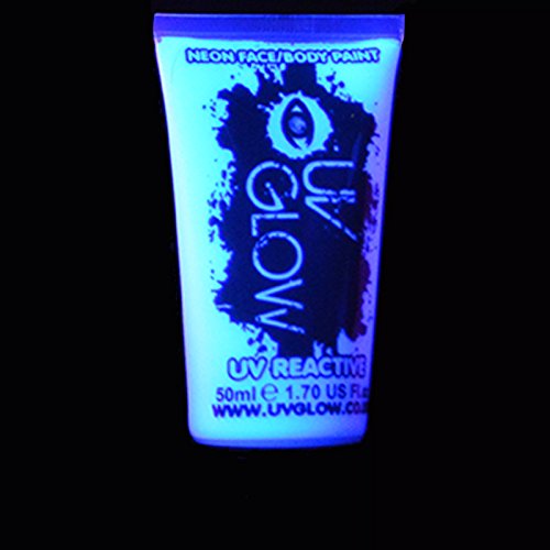 UV Glow Neon Face and Body Paint - 1x 50ml White
