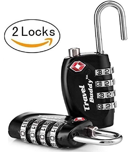 Travel Buddy, 2 x Candado TSA equipaje de seguridad, Combinación de 4 dígitos para Maleta de viaje