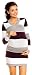 Zeta Ville Women's - Maternity Stripes Knit Jumper Dress Tunic Top V-Neck - 405c (Purple, ONE SIZE UK 8/10/12)