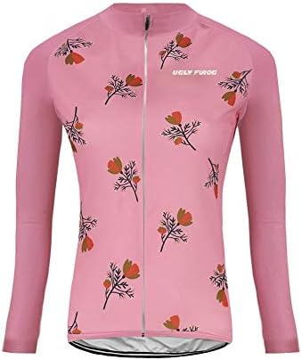 Uglyfrog Women Cycling Jersey Suits Thermal Fleece Road Bike MTB Set Winter Outdoor Sports Bicycle Clothing with bib Pants Anti-cold Moisture Wicking ZRWX01F