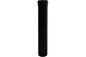 BRICOQUI ACCESSORI TUBO GOMITO STUFA PELLET NERO ACCIAIO DIAMETRO 80 (TUBO 50 CM 80 MM)