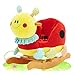 Produktbild labebe - Schaukelpferd, Schaukeltier, Schaukel Baby, Schaukeltier mit Rollen, Indoor Plüsch Holz Schaukelpferd für Kinder, 2-in-1 Kleinkind Schaukel für 1-3 Jahre, Rot & Gelb Käfer Schaukel Stuhl