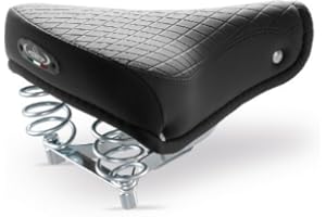 Selle Montegrappa Sillín de Piel para Bicicleta de Ciudad, para Bicicleta de Ciudad, de Playa, de Estilo Vintage Retro 1750, en Muchos Colores a Elegir, Fabricado en Italia