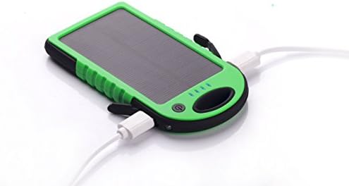 Solar Phone Charger,fZoe 5000mAh Outdoor Solar Power Bank Dual USB Port Portable Charger for iPhone,Cell Phone,Camera,Shok and Dust-Proof and Rain (5000mah-T011, Green)