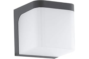 EGLO Lampa ścienna zewnętrzna LED Jorba, 1-punktowa lampa zewnętrzna, lampa ścienna z odlewu aluminiowego i tworzywa sztucznego, kolor: antracyt, biały, IP44