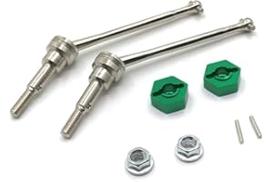 MOCHALIGHT Coupleur en métal - Arbre de transmission avant compatible avec WLtoys 1/12 12423 12427 12428 - Voiture télécommandée RC - Pièces de modification métalliques - Vert 1:12