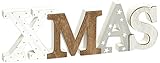 DESIGN: Der dekorative Holz-Schriftzug ist aus weiß lackiertem Holz gearbeitet, die einzelnen Buchstaben sind unterschiedlich dekoriert, das M sticht durch das braune Holz hervor und verwandelt die Deko in einen echten Hingucker