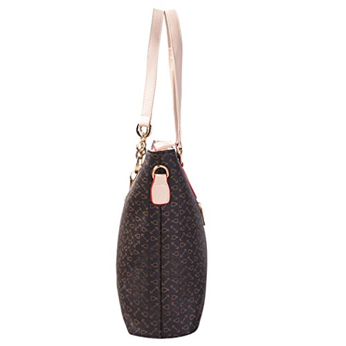 Coofit Damen Leder Handtaschen Umhängetasche Schultertasche Schulter Hobo Set - 4