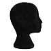 LuckyFine 11' Styrofoam Foam Black Mannequin Head Stand Model Glasses Wig Cap Display