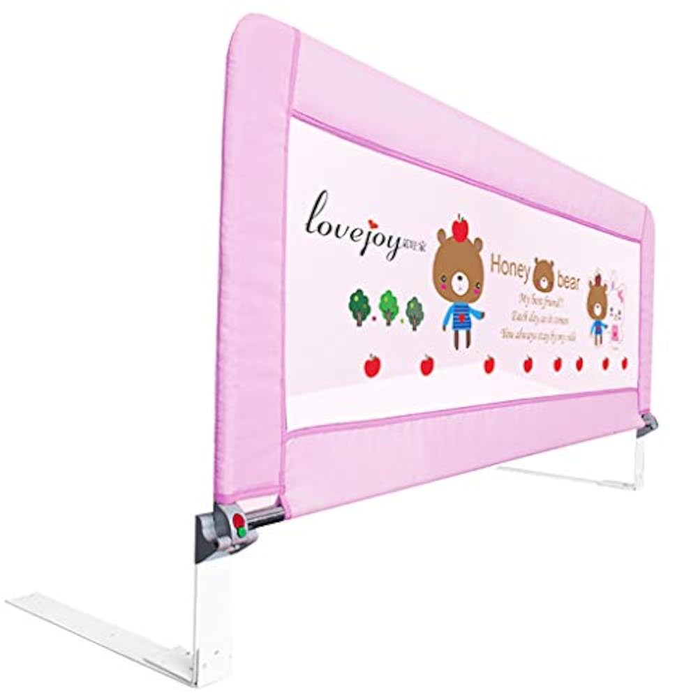 Bettgitter Bettschutzgitter Extra Lange Bedrails Für Kleinkinder Queen Bett Verstellbare Klapp Kleinkinder Sicherheit Bett Schienen 71cm Hoch (Farbe : Pink, größe : Length 120cm)