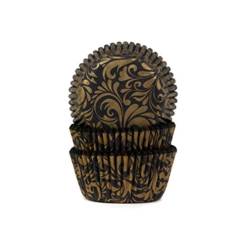 Muffinförmchen schwarz mit golden Ornamenten
