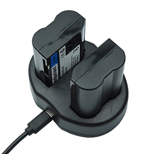 Mondpalast   2x Remplacement Batterie ENEL15 EN-EL15 EN EL15 1900mAh Li-ion type avec info chip   1x USB Portable Double Num  rique Cam  ra Batterie Chargeur pour Nikon D810 Nikon D7200 D7100 D7000 Nikon D850 D600 Nikon D800 Nikon D800E Nikon 1 DSLR Camera
