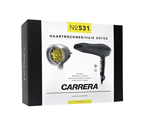 CARRERA 531 Ionen Haartrockner mit Diffusor + Stylingdüse | Leistungsstarke 3,2 PS / 2.400 Watt für perfekte Frisuren | 3 Heizstufen & 2 Geschwindigkeitsstufen - 7