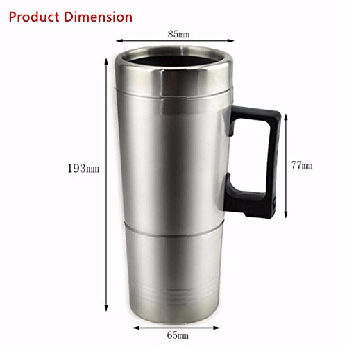 ELEGIANT Auto Isolierbecher Trinkflasche Wasserflasche Kaffeeflasche 300ML Edelstahl KFZ 12V Flaschenwärmer Kostwärmer Wasser Tee Kaffee Getränke Thermobecher Stainless Steel Bottle für Winter Outdoor Trinkflasche Camping - 5