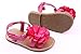 Femizee Infant Toddler Girl Hard Sole Summer Outdoor Sandals First Walking Shoes Peony Flower Red 6-9 Months