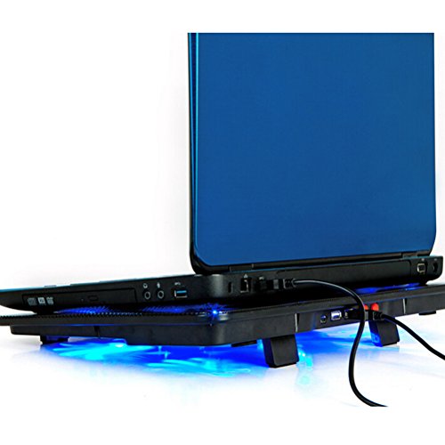 LEDMOMO Cooling Pad für 14-15,6 Zoll Laptops Cooler Pad Chill Mat mit 5 ruhigen Fans Starke Windgeschwindigkeit für das Spielen von Spielen und Office (Black) - 2