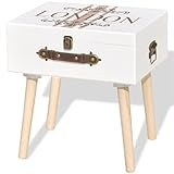 【Decorativo y Práctico y Versátil】Este peculiar mueble mesita auxiliar tiene forma de maleta vintage. También puede utilizarse como mesita para el teléfono. Este mueble auxiliar será un añadido práctico y decorativo para su habitación, salón o sala de estar.