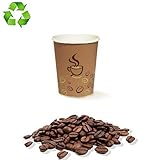 papel opalina color cafe Recibirás 100 vasos de cartón de 90 ml de color habano con diseño de taza y granos de café ( 3 oz )