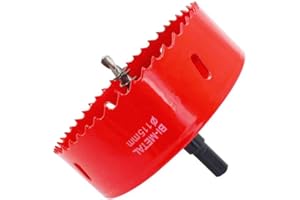 Houdao Coronas para Metal 115 mm Sierra Corona M42 Bi-Metal con Vástago Hexagonal y Broca Coronas para Madera Metal Yeso PVC Planchas de Hierro Tubos de Plástico