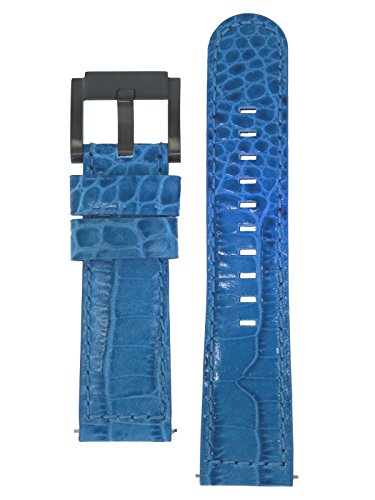 TW Steel Marc Coblen Montre bracelet Bracelet de Montre bracelet cuir 22 mm Croco bleu lb _ BL _ K _ b