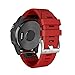 Price comparison product image Garmin Fenix 5X Plus Watch Band, Sansee Soft Silicone Quick Release Easy Fit Sport Wirstband Replacement For Garmin Fenix 5X Plus (Red)