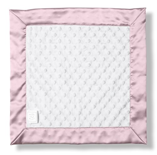 SwaddleDesigns Baby Lovie, Plush Dots Security Blanket with Pastel Pink Satin Trim