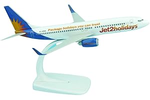 Avion Jet2 Holidays Boeing 737-800 AeroClix G-JZHA Échelle 1/200, parfait pour l'affichage, livré avec un support