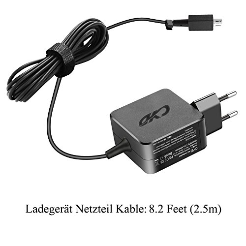 CYD 33W 19V 1.75A PowerFast-Notebook-Netzteil für Asus Eeebook 11.6″ Tablet X205TA X205 X205T E200HA FD0005TS FD0004TS X5-Z8300 FD0043TS X5-Z8350 F205TA Asus EeeBook X206HA-FD0020TS (90NL0071-M01330) L202SA FD0046T X205TA FD005BS Asus Flipbook TP200SA Tablet, X205TA FD0060TS 90NL0731 M07770 Asus Flipbook TP200SA Tablet, 8.2 Feet(2.5m) Netzteil Kabel - 5