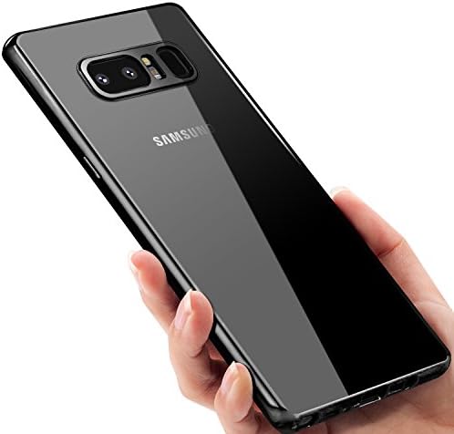 Samsung Galaxy Note 8 Case – Samione Scratch Resistant Plating TPU Case for Galaxy Note 8 Bumper Cover Silicone Case Crystal Case Transparent TPU Case for Samsung Galaxy Note8 (Black)