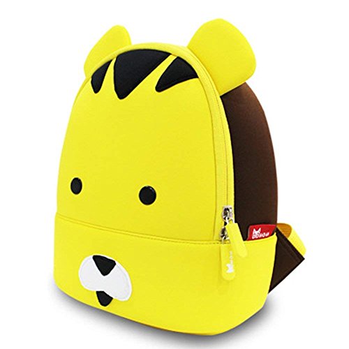 Preisvergleich Produktbild Nettes Tier personifizierte Kindergelbes Tiger-Minikarikatur scherzt Rucksack Jungen-Mädchen, Kleinkind-Rucksack-Umhängetaschen für 2-8 Jahre alte Kindergeschenke für Vorschule oder im Freien
