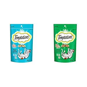 Temptations Cat Treat, Tempting Tuna Flavour - 85 g & Cat Treat, Seafood Medley Flavour - 85 g