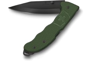 Victorinox Navaja suiza de bolsillo Hunter Evoke BSH, navaja plegable outdoor, 4 funciones, incl. hoja de 10 cm y perno de pulgar extraíble, verde oliva