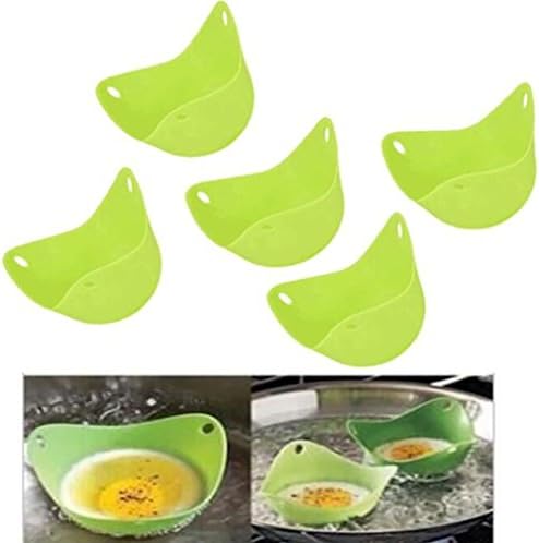 Harlem H 5 Pcs/set Silicone Egg Poachers Poaching Pods Baking Mold Cups Egg Poach Pan / Egg Cooker