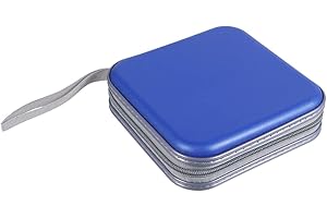 ASUDARO Estuche Para Dvd Con Cremallera Portátil, Estuche Para Cd Plástico Duro Con Capacidad Para 40titular Bolsa Grande Para Billetera Con Disco De Almacenamiento Para Auto Home Travel
