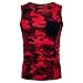 Produktbild Tank Top Herren Sonnena Männer Casual T-Shirt Camouflage Drucken O Hals Coole Sommer Tops Ärmelloses Vest Bluse Achselshirt Tankshirt Muskelshirt Unterhemden Tanktops Sport Fitness Shirts (M, Gut Rot)