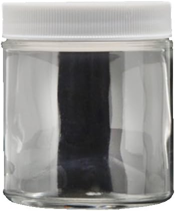 JG Finneran D0092-4 AC Tall Straight Sided Wide Mouth Clear Glass Jar with Phenolic PV Lined Closure, 4oz Capacity (Pack of 24)