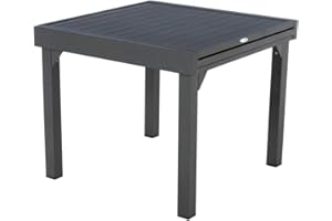 PARIS PRIX Hespéride - Table de jardin extensible Piazza Graphite