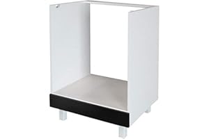 Berlioz Creations Mueble bajo Cocina Horno 60 cm, Melamina, Negro Mate, 60 x 52 x 83 cm