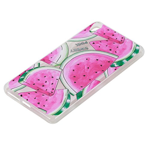 Sony Xperia E5 hülle,Sony Xperia E5 Case, Cozy Hut Kratzfeste Plating TPU Silicone Case Schutzhülle Ultra Dünn Tasche für mit Sony Xperia E5 Hülle Case Transparent – Wassermelone - 3