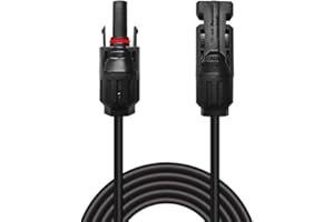 Newpowa 6FT 15FT 10AWG(6mm²) Solar Extension Cable with Male/Female Solar Panel Connectors Weatherproof for PV Outdoor Use,One Tinned Copper Black