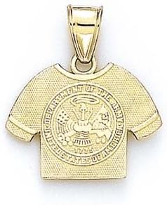 14ct Yellow Gold U.S. Army Logo Shirt Pendant Necklace Jewelry Gifts for Women