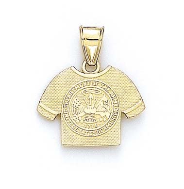 14ct Yellow Gold U.S. Army Logo Shirt Pendant Necklace Jewelry Gifts for Women
