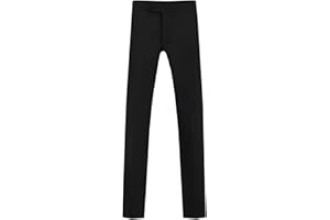 Dobell Mens Black Tuxedo Trousers Regular Fit Satin Side Stripe