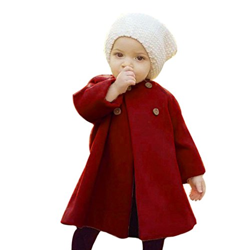 Familizo L'automne Hiver Chaud Manteau, Bébé Filles Mode Veste Pour Outwear (60(6Mois), Du vin)