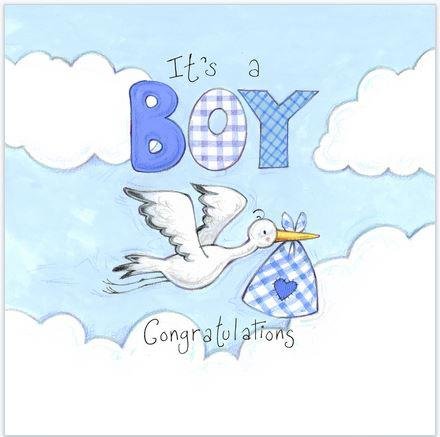 NEU 48 Teile Baby Shower Deko Set Storch in Blau 16 Personen - 4