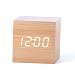 Produktbild Yihya Klassisch Hölzern Wecker Alarm Clock, Mode Digital Tischuhr mit Thermometer Zeit LED Anzeige Voice Activated, Musiksteuerung Sensor Ideal für Haus und Büro --- Holzfarbe - weißes Licht
