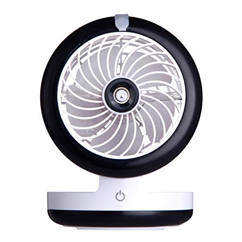 Koehope Ventilador silencioso portátil Recargable, Ventilador de Mano USB, Mini refrigeración, humidificador para Oficina, Exterior, hogar, Viajes Negro Negro 9x12cm/3,54x4,72''