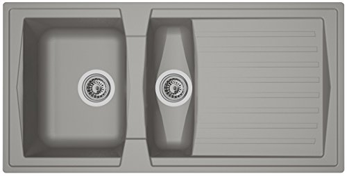 respekta Mineralite Spüle Küchenspüle Spülbecken Einbauspüle Boston 100 x 50 betongrau - 2