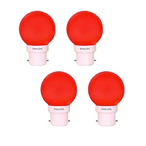 Philips Deco Mini Base B22 0.5-Watt LED Bulb (Pack of 4, Red)