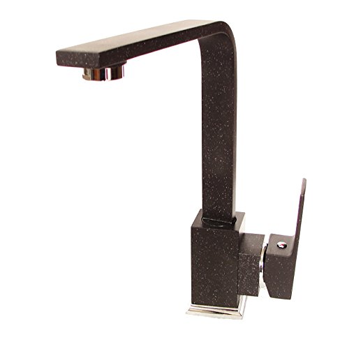 Schwarze Designer Granitarmatur Küchenarmatur Spültischarmatur schwenkbarer Küchen Wasserhahn – Modell LINERA - 5